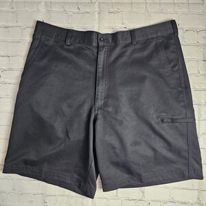 Slazenger Mens Chino Shorts Size 36 Black 100% Polyester Slash Pockets Soft Golf